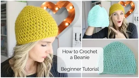 Video thumbnail: How to Crochet a Beanie - Beginner Tutorial